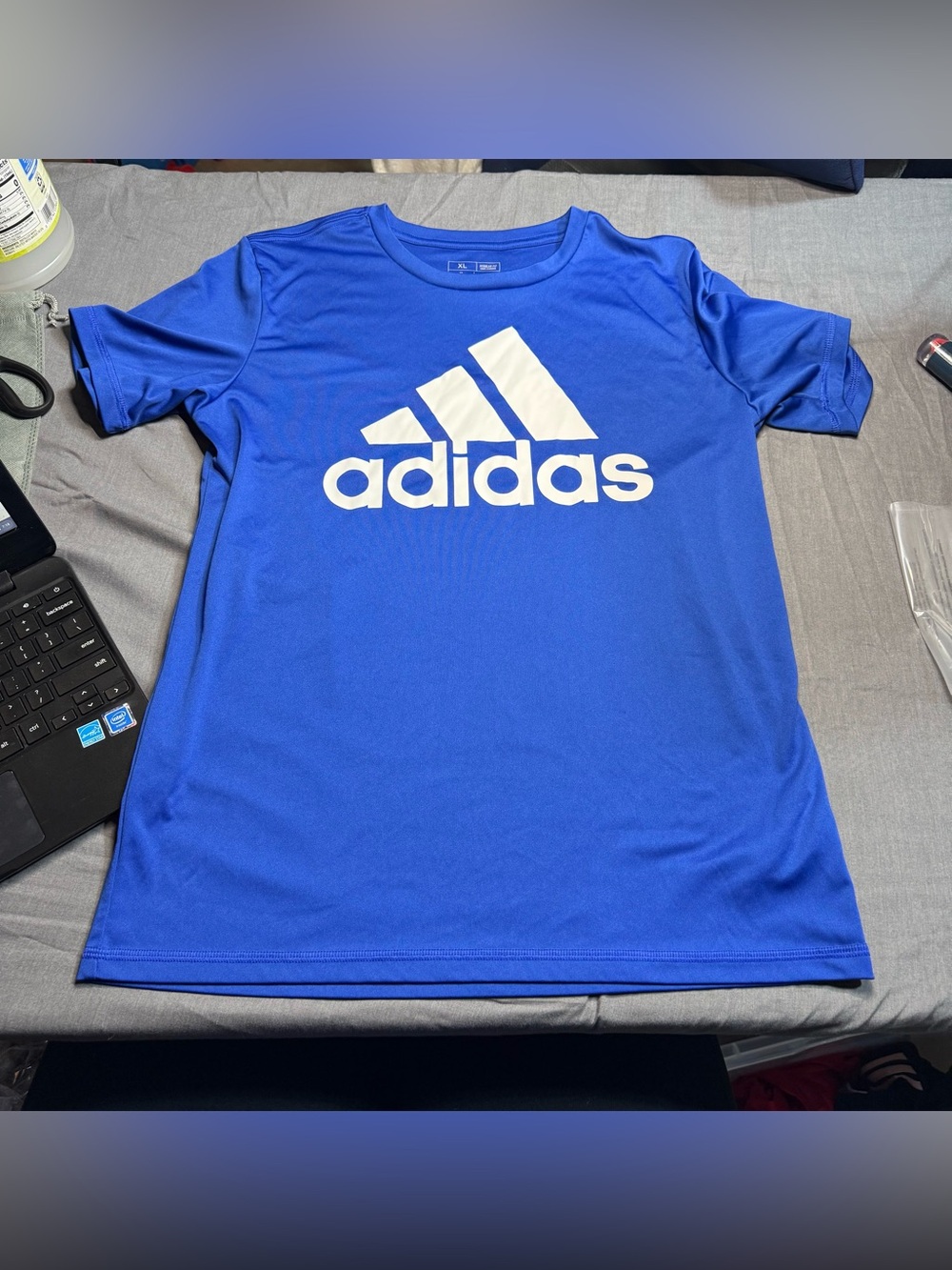 adidas Royal Blue Tee with White Logo